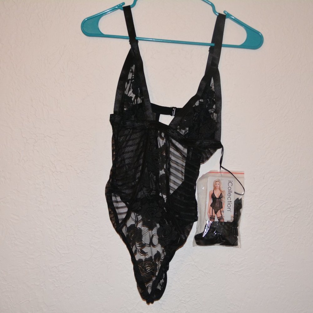 ICollection Black Teddy Lingerie Size Medium